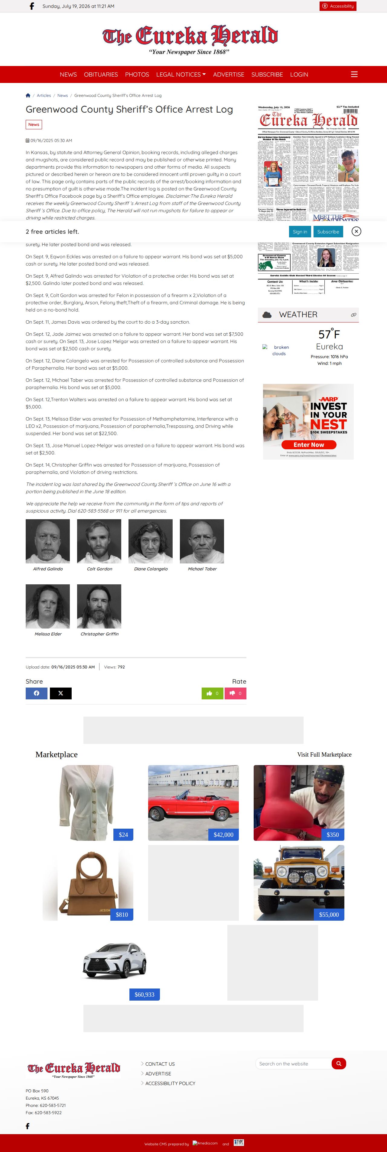 Greenwood County released mugshot local arrest log and photo policy